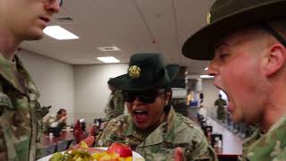 United States Army Basic Combat Training FIRST MEAL [upl. by Ahsieket]