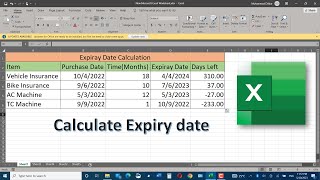 How to calculate expiry date in Microsoft Excel [upl. by Ecraep]