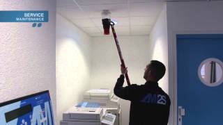 AMI2S  Maintenance systeme securite incendie  Demonstration perchage detecteur incendie [upl. by Ecnesse]