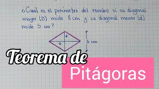 TEOREMA DE PITÁGORAS  📐 Obtener perímetro de un rombo [upl. by Ahsitram]