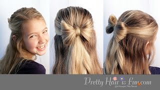 CUTE HAIR BOW 🎀 HAIRSTYLE TUTORIAL [upl. by Rohn]