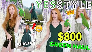 YESSTYLE TRY ON HAUL  800 GREEN YESSTYLE HAUL 2019 green clothing to make my bird happy [upl. by Aineval]