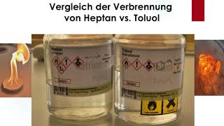 Verbrennung von Heptan vs Toluol [upl. by Novhaj]