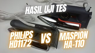 Hasil Uji Tes Setrika Philips HD1172 VS Maspion HA110 [upl. by Crean946]