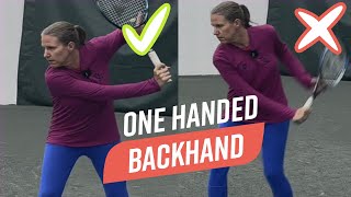 Spinshot Tennis Training Guide  One Handed Backhand Take Back [upl. by Blakelee]