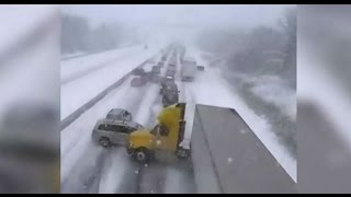 Caught on Cam Moment of huge pileup on Ontarios Hwy 401 [upl. by Atla]