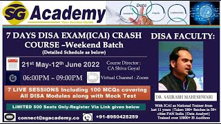 How to Clear DISA Exam by ICAI for CA Members in July 2022 [upl. by Novel178]