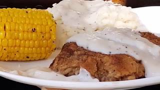 CHICKEN FRIED STEAK ON THE BLACKSTONE GRIDDLE [upl. by Nojel106]