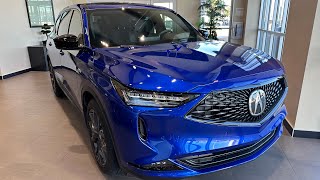 Apex Blue 2024 Acura MDX ASpec Walkaround [upl. by Quillan]