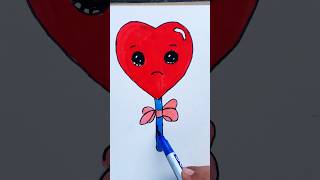 Easy Sad Heart Drawing 😱🌈 art shorts ytshorts creative forkids [upl. by Nived574]