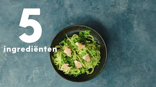 Romige pasta met doperwten en zalm  5 ingrediënten  Allerhande [upl. by Enelyak]