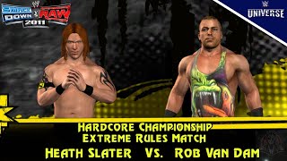 FIRST KETCHUP RVD vs Heath Slater  Hardcore Championship  WWE Smackdown vs Raw 2011 JKuzap [upl. by Yewed]