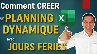 Comment Realiser un Calendrier dynamique Excel avec jours feries [upl. by Lekcim]