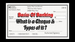 Basics of Banking  What is a Cheque and Types of Cheques [upl. by Brittni]