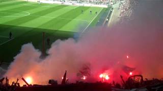 Gladbach  1 FC Köln  Gästeblock vor dem Anpfiff Pyro HD 10042011 [upl. by Lekar66]