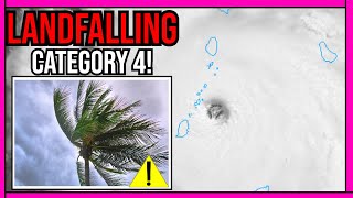 Category 4 Hurricane Beryl As It Made Landfall On July 1st 2024 [upl. by Noirod9]