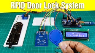 RFID door lock access control system  How to make an RFID door lock system using Arduino [upl. by Maudie]