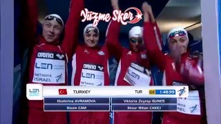 Avrupa Kısa Kulvar Yüzme Şampiyonası 4X50mt Karışık Bayan Bayrak Final 8 [upl. by Lucho187]