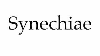 How to Pronounce Synechiae [upl. by Aniwde791]