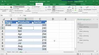 Een draaitabel maken met meerdere werkbladen Excel 2016 [upl. by Ahsiekin]