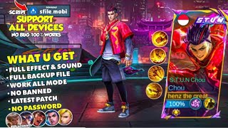 New update Stun Chou skin Script  No Password  Download  mlbb OfficialRenzZ [upl. by Brader]