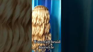 Waterfall braid hairstyle for doll look🌸 haircurltutorial satisfying haircurltutorial youtubesho [upl. by Phylys]