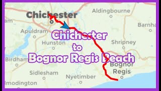 Driving from Chichester PO19 to Bognor Regis Beach PO21 UK [upl. by Groveman]