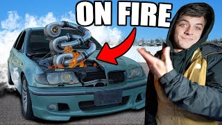 Triple Turbo BMW Catches On FIRE [upl. by Bartolomeo]