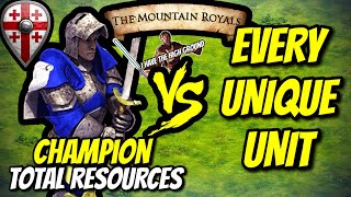 CHAMPION Georgians Higher Elevation vs EVERY UNIQUE UNIT Total Resources  AoE II DE [upl. by Eihtur93]