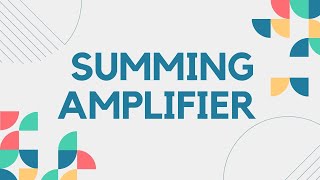 Summing amplifier adderLINEAR INTEGRATED CIRCUITS [upl. by Erual]