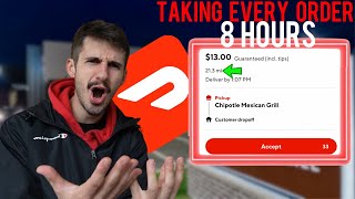 Taking Every Doordash Order For 8 Hours Straight… [upl. by Amikay]