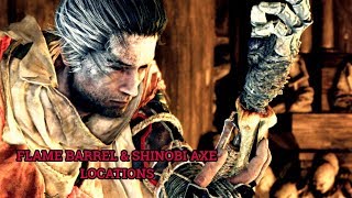 Sekiro Shadows Die Twice  Flame Barrel amp Shinobi Axe Of The Monkey Prosthetic Tools Locations [upl. by Helaine252]