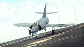 Intense Carrier Landing in AIR SIM  Etendard IVM War Thunder [upl. by Abshier]