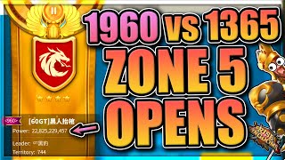 First clashes zone 5 opens 1960 vs 1365 KvK in Rise of Kingdoms [upl. by Ahsircal]