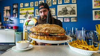 THE GODFATHER BURGER CHALLENGE AT MELS DINER  CANADA PT4  BeardMeatsFood [upl. by Kenrick]