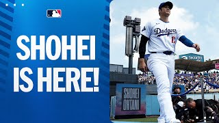 Shohei Ohtanis first hit at Dodger Stadium as a Dodger [upl. by Nesaj]