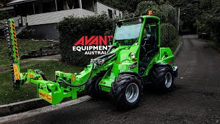 Avant 750 articulated loader with Slanetrac SA800 Hedge Cutter [upl. by Klina75]