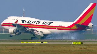 15 MINUTES LANDINGS amp TAKEOFFS  747 A350 777 757  Leipzig Airport Plane Spotting LEJ  2021 [upl. by Ahtelat]