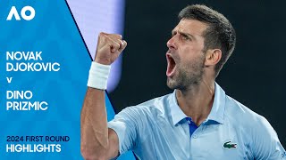 Novak Djokovic v Dino Prizmic Highlights  Australian Open 2024 First Round [upl. by Ykcaj]