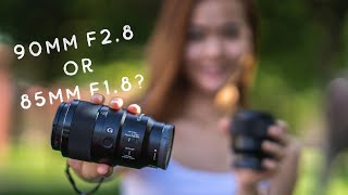 Why I picked the Sony 90mm F28 over the 85mm F18  Lens Comparison Product Review [upl. by Frager]