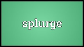 Splurge Meaning [upl. by Notsecnirp]