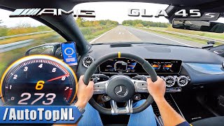 AMG GLA 45 S TOP SPEED on AUTOBAHN NO SPEED LIMIT by AutoTopNL [upl. by Aihtnic358]