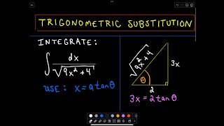 Trigonometric Substitution  Example 2 [upl. by Aloibaf]