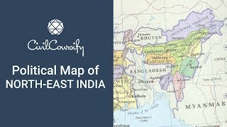 Poiltical Map of NorthEast India  Indian Geography Mapping Free Course [upl. by Bondy]