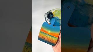 Seascape painting using acrylics art artshorts shortviral painting acrylicpainting acrylic [upl. by Erdnael]