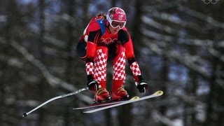 Janica Kostelic Wins Downhill Alpine Skiing Gold  Torino 2006 Winter Olympics [upl. by Nerhtak]