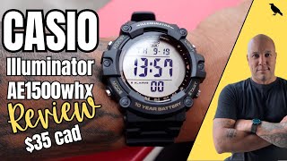 3500 cadCASIO Illuminator Digital Watch ReviewAE1500whx Best affordable Dual Time Digital Watch [upl. by Seys]