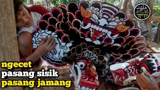 ngecet  pasang sisik  jamang barongan pertama kali aku buat barongan dari kayu [upl. by Nyrehtac]