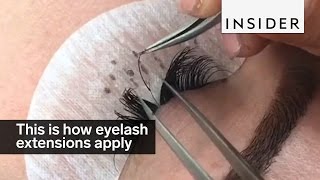 This is how eyelash extensions are applied [upl. by Laiceps655]