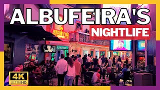 Nightlife in Albufeira  Old Town and Oura Strip walking  Algarve Portugal [upl. by Narton]